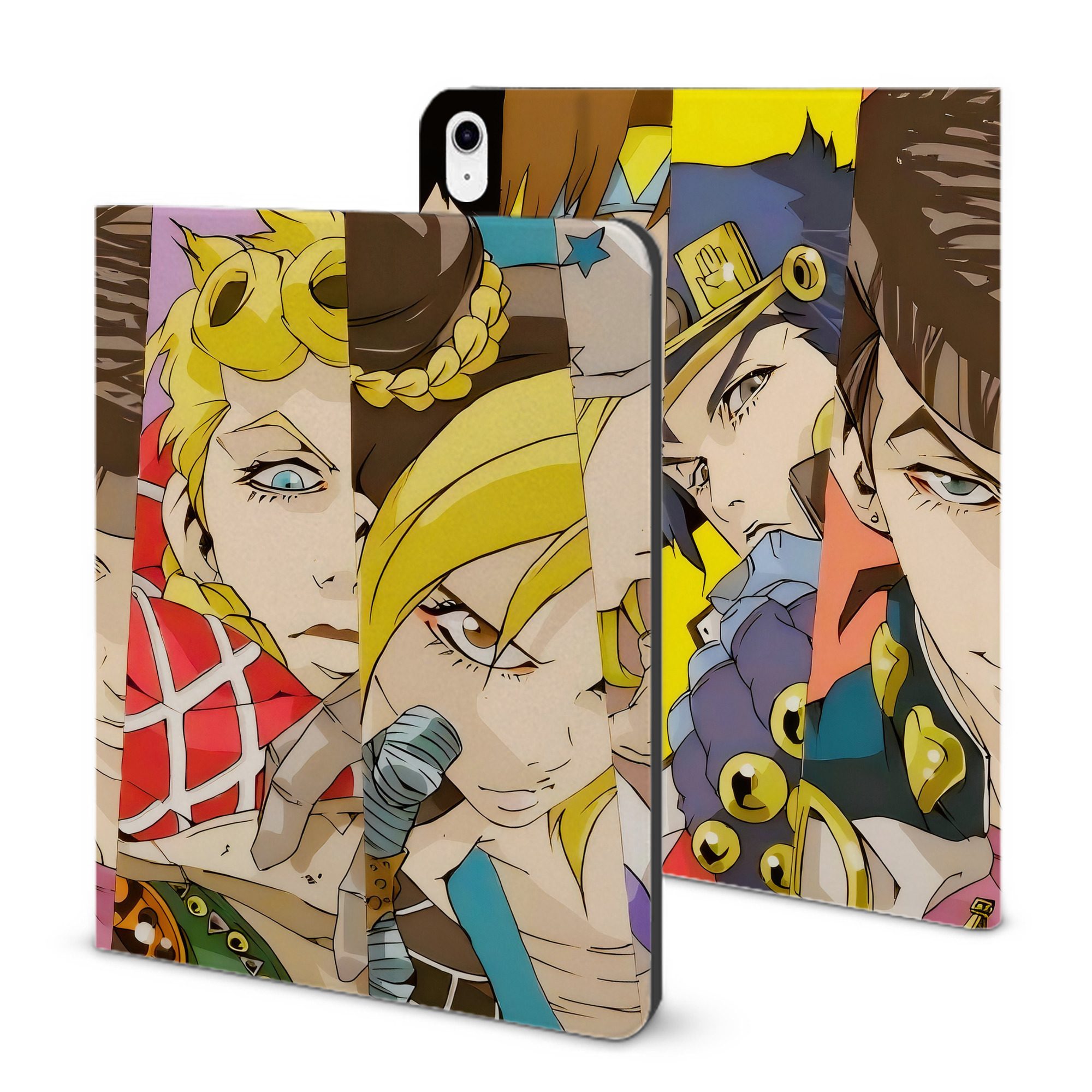 （画像用） ジョジョの奇妙な冒険 JoJo's Bizarre Adventure IPad ケース ブック型 PUレザー TPU 耐衝撃 軽量 薄型 ペン収納なし 全面保護 IPad 各モデル対応